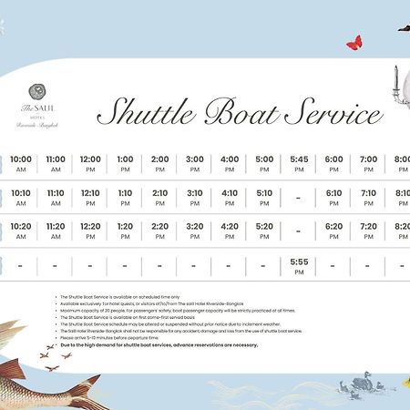 The Salil Hotel Riverside 방콕 외부 사진 Shuttle boat service timetable